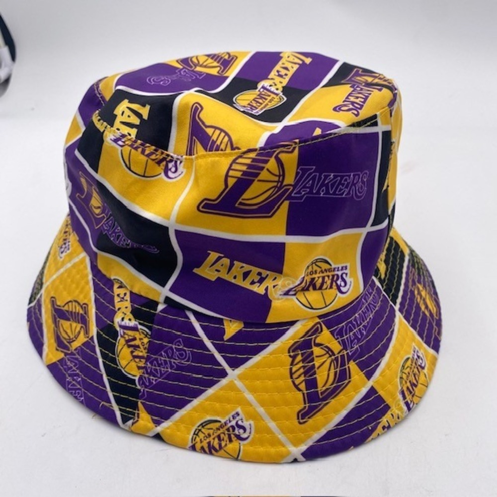 LAKERS Unbranded All Over Print Bucket Hat Mens Large Purple Gold NBA Basketball